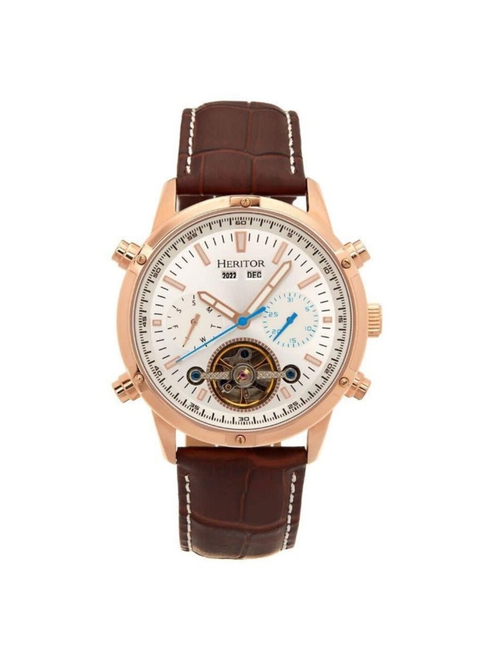 NWT Heritor Wilhelm Silver-tone Dial Men's Watch
